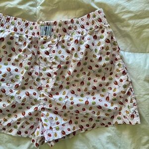 martini and fruit print boxer lounge shorts